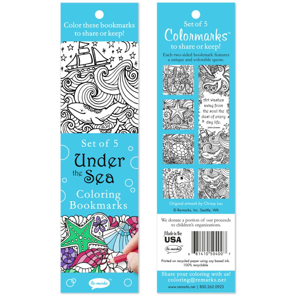 Under The Sea Coloring Bookmarks